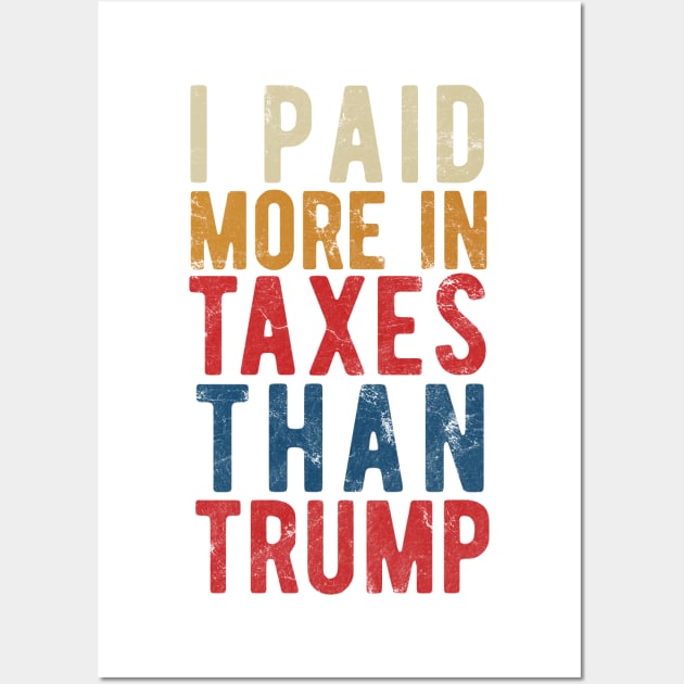 I Paid More Taxes Than Trump president 2020 Wall Art by Gaming champion